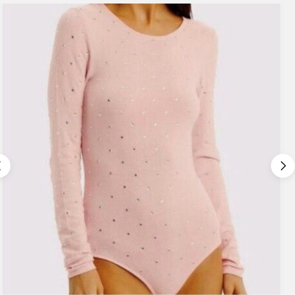 Ronny Kobo Baby Pink Chani Gem Bodysuit in Pink Size S NIB